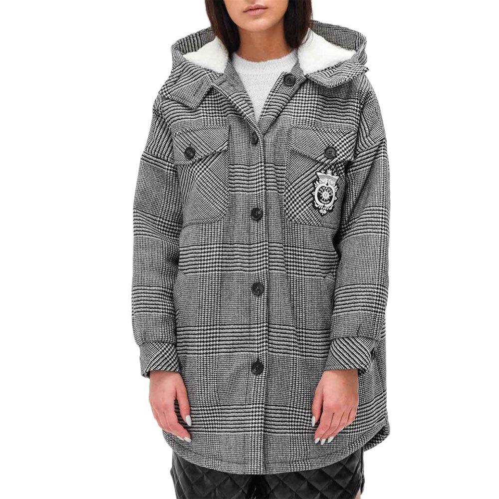 ERMANNO SCERVINO crno-bijela pepito jakna sa krznom