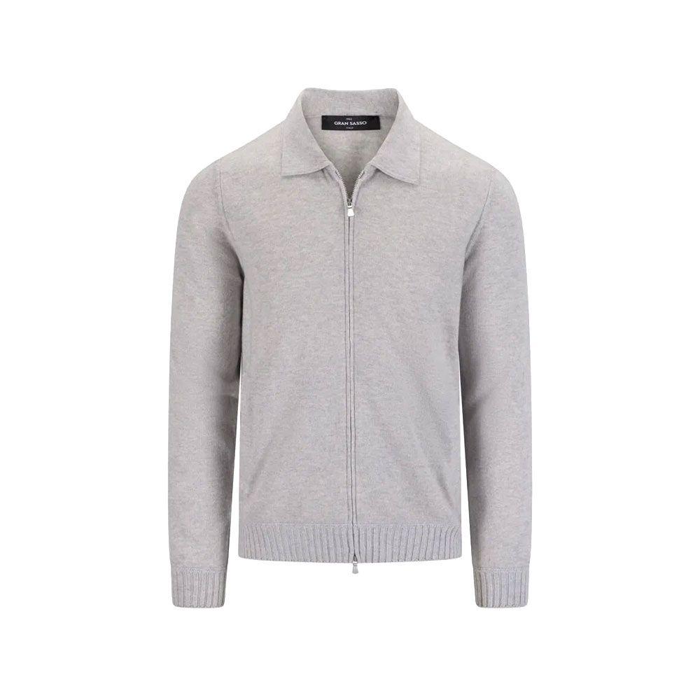GRAN SASSO svijetlo sivi muški džemper sa rajsferšlusom od kašmira