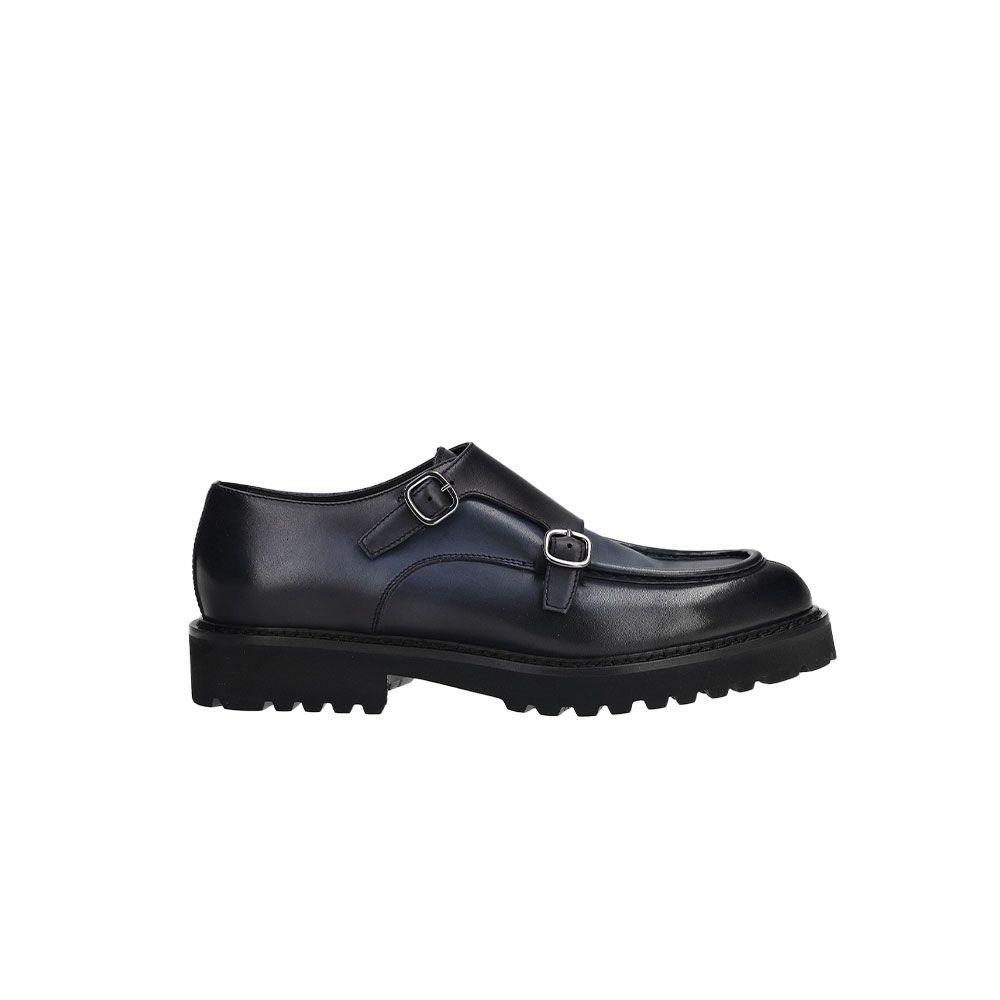 DOUCAL'S plave nijnsirane double-buckle cipele
