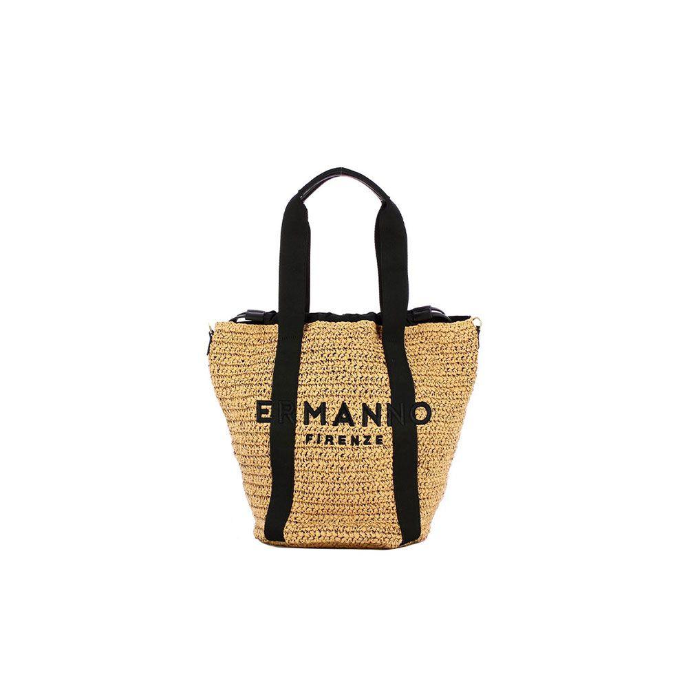 ERMANNO SCERVINO bež ženska manja tašna sa crnim natpisom