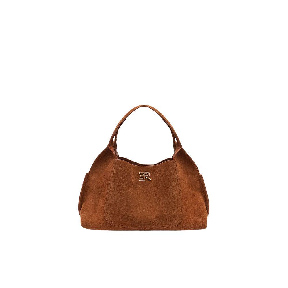 ERMANNO SCERVINO Candy Hobo velika braon tašna od antilopa
