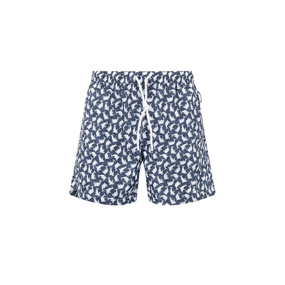 FEDELI teget muški šorts sa bijelim paternom foka