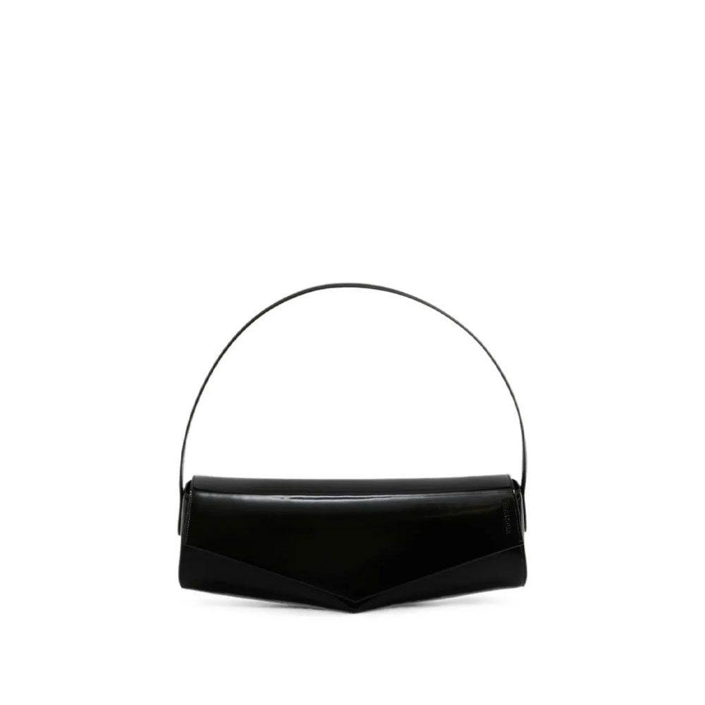 JIL SANDER crna lakovana kožna tašna
