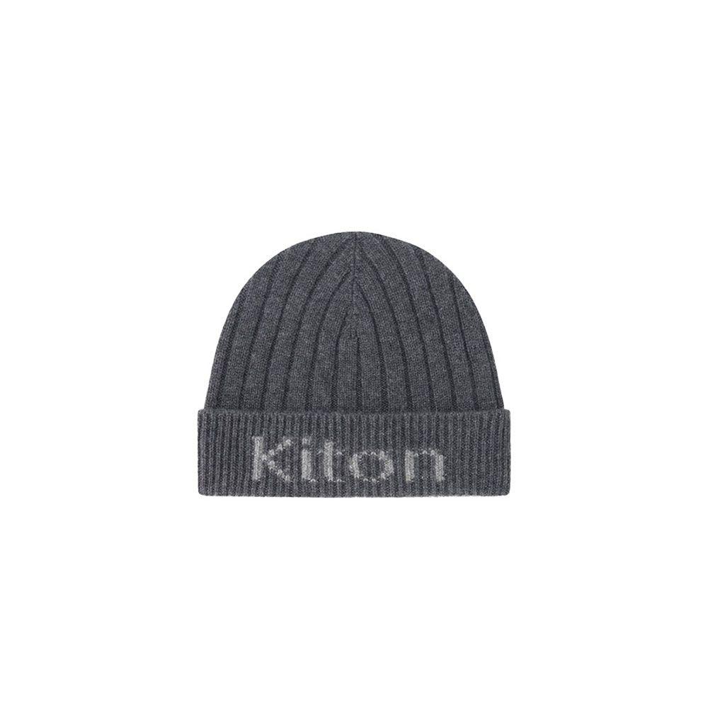 KITON tamno siva muška kapa od kašmira