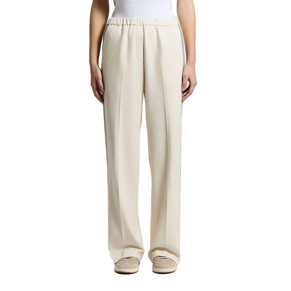 PESERICO bež ženske pantalone sa sivo-srebrnim detaljima