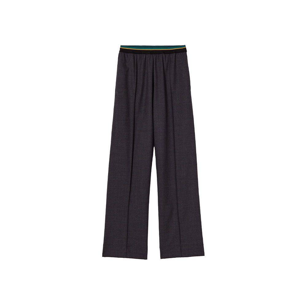 PALN C sive ženske pantalone sa višebojnim lastičnim pojasom