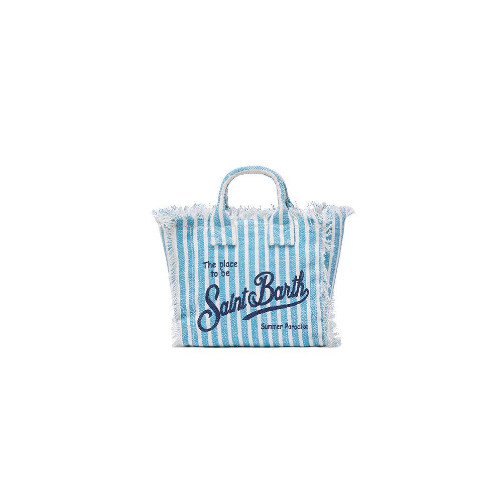 MC2 SAINT BARTH Mini Vanity denim-bijela lanena ženska torba