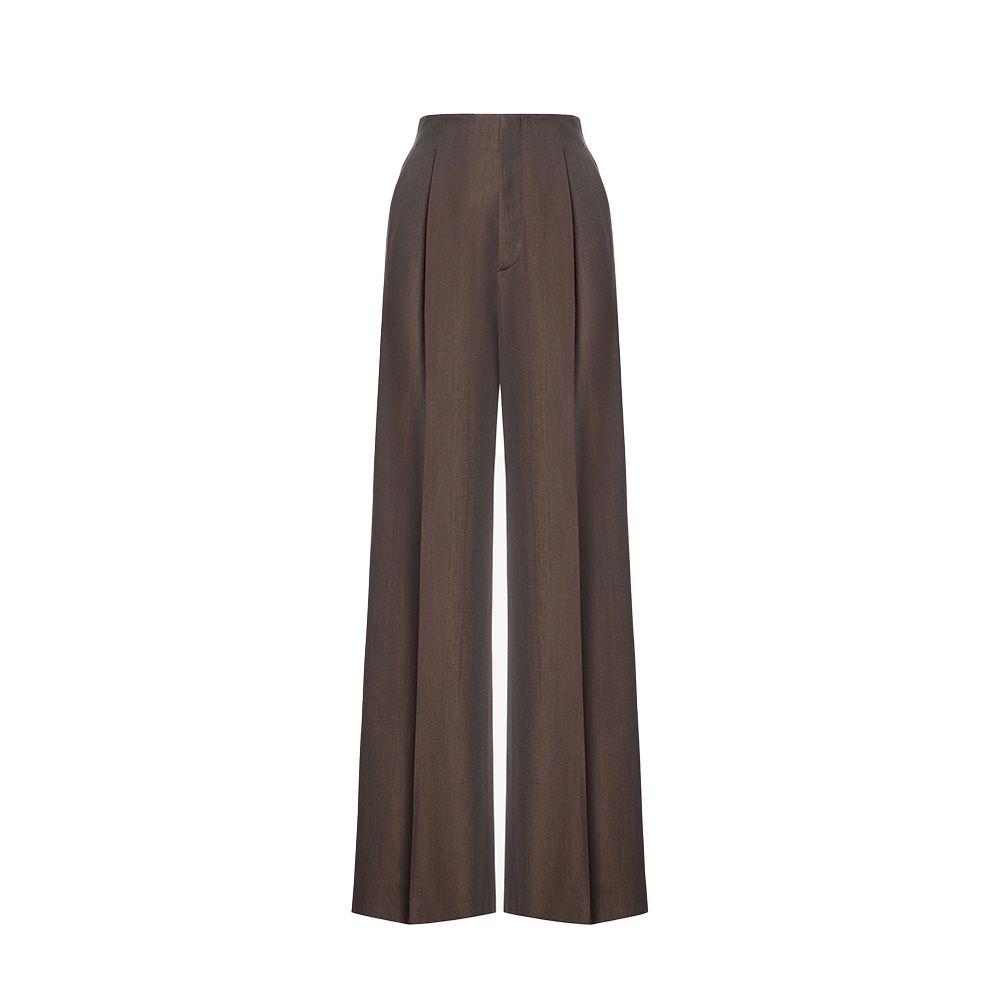 ALBERTA FERRETTI braon ženske pantalone od vunenog tkanja