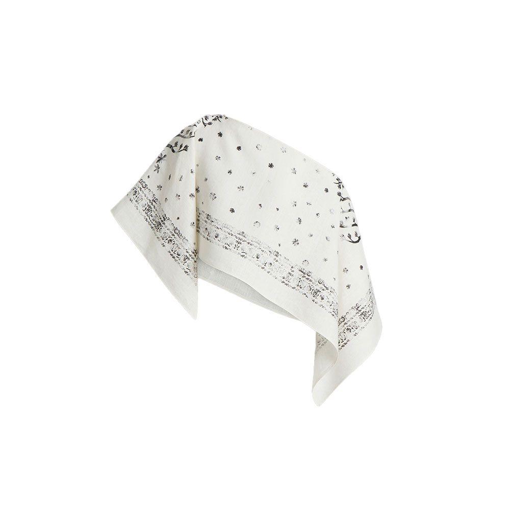 ALBERTA FERRETTI mliječno bijeli ženski laneni top sa cvjetnim printom