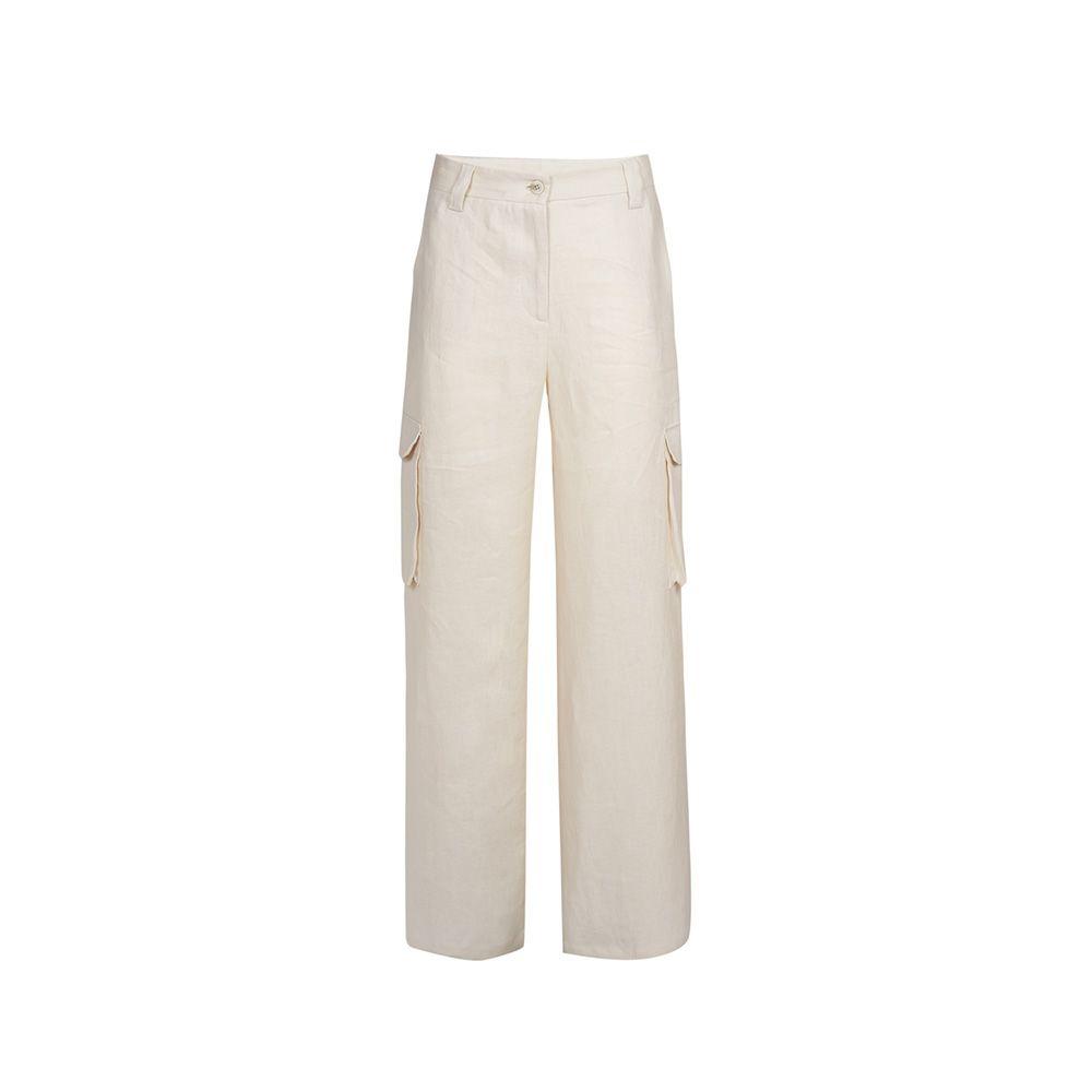 ANTONELLI bež ženske lanene pantalone