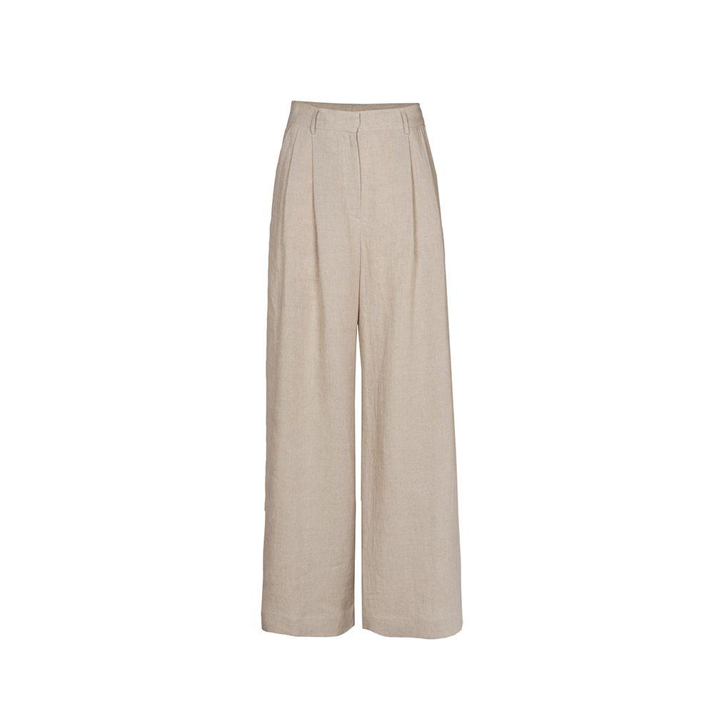 ANTONELLI bež ženske lanene pantalone