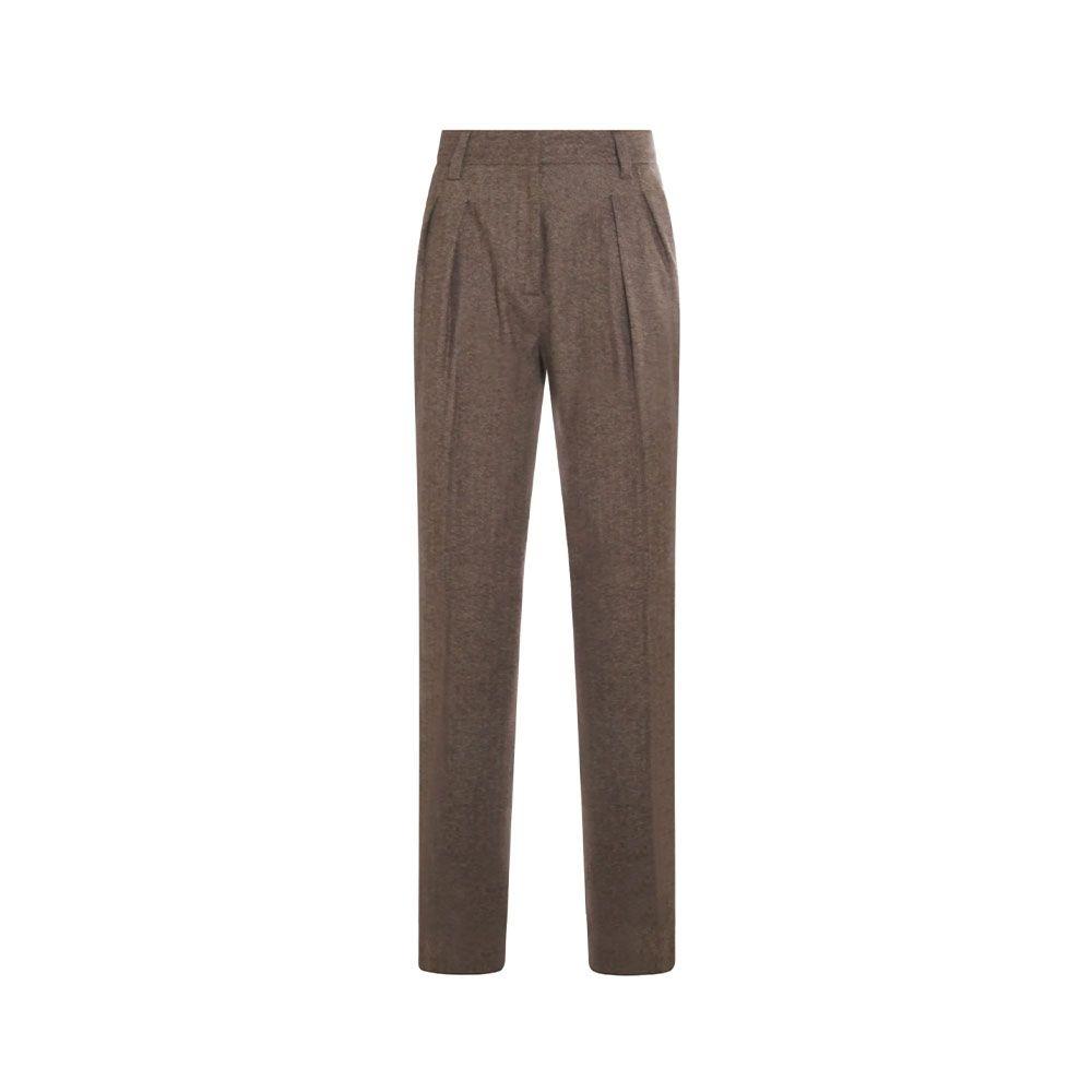 ANTONELLI braon ženske pantalone sa šarom riblje kosti