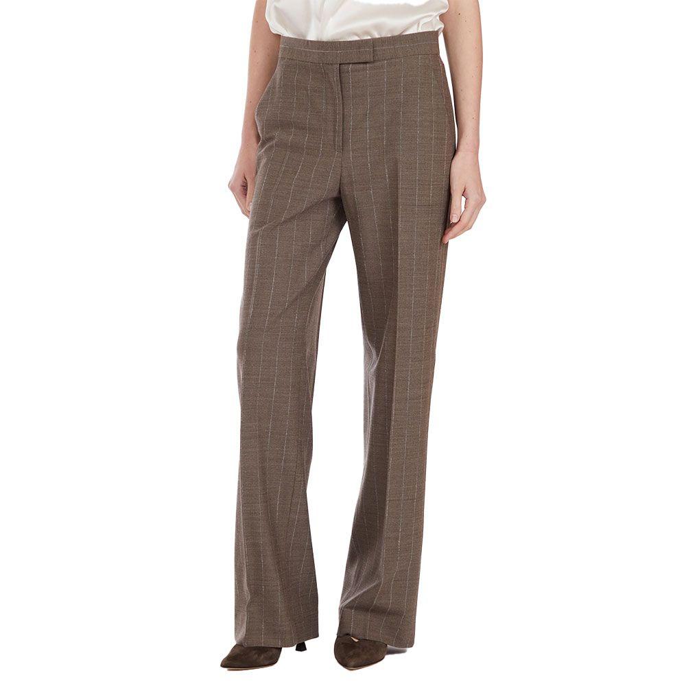 ANTONELLI braon ženske široke pantalone na bež pruge