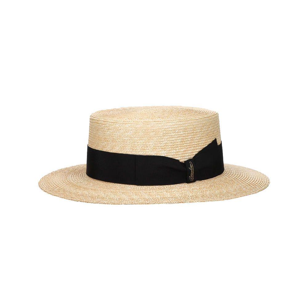 BORSALINO Magiostrina bež unisex slameni šešir sa crnom trakom