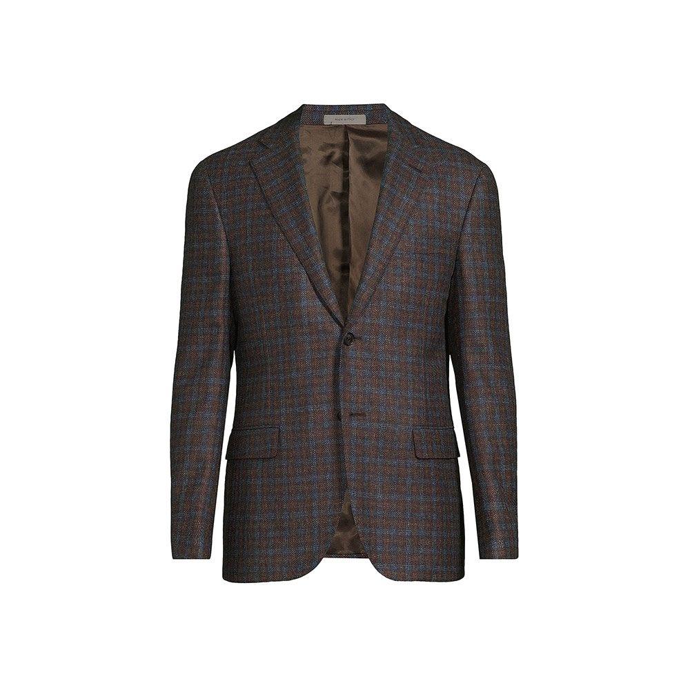 CORNELIANI braon-denim muški karo sako