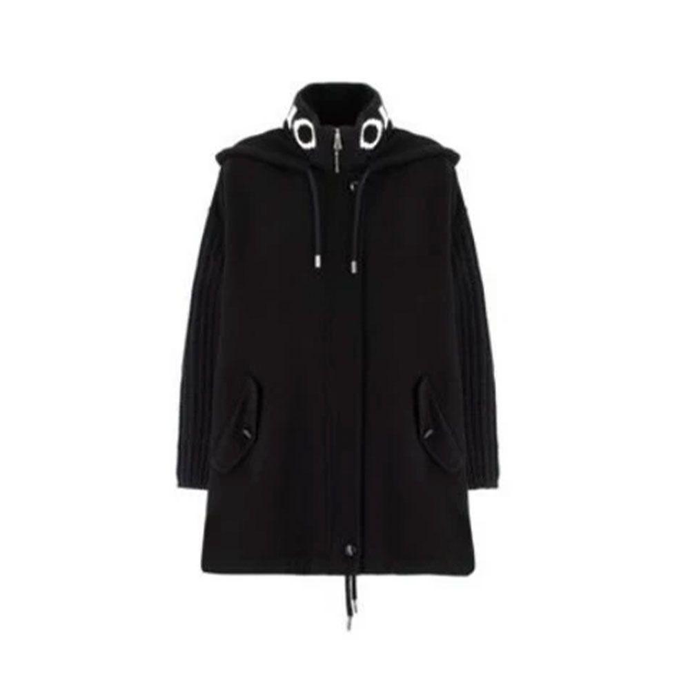 ERMANNO SCERVINO crna ženska jakna sa pletenim rukavima