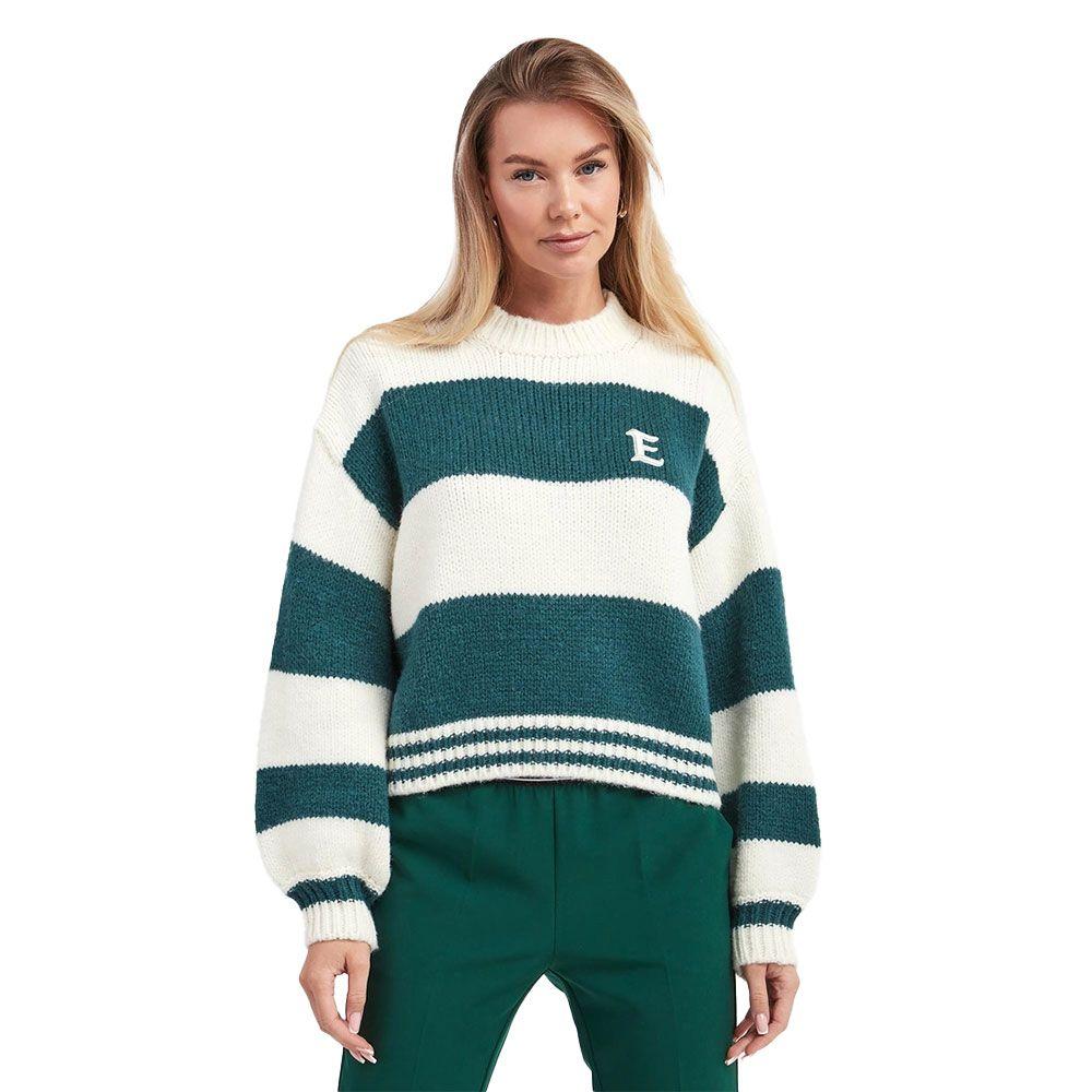 ERMANNO SCERVINO bež-zeleni ženski džemper na pruge