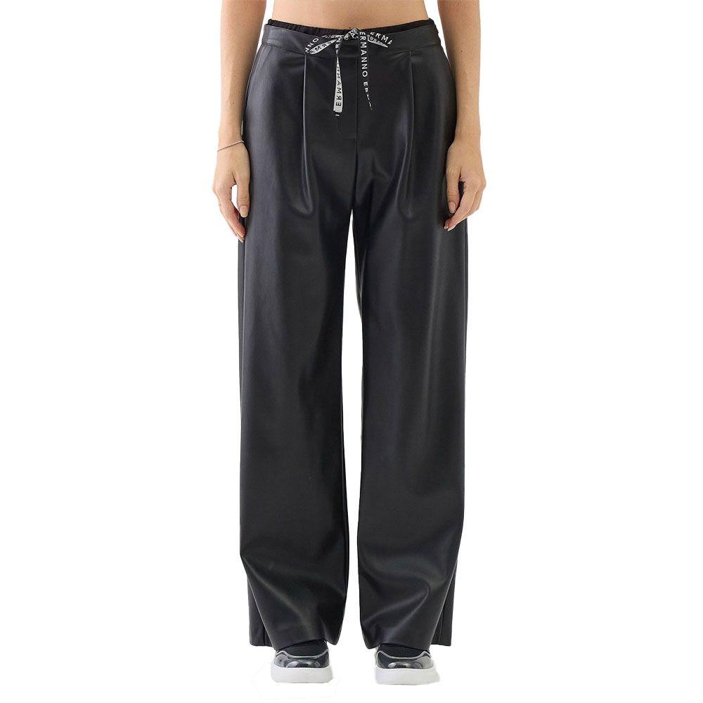 ERMANNO SCERVINO crne ženske pantalone od eko-kože