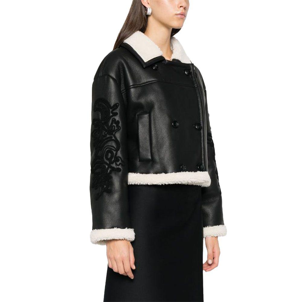 ERMANNO SCERVINO crna ženska jakna sa duplim kopčanjem