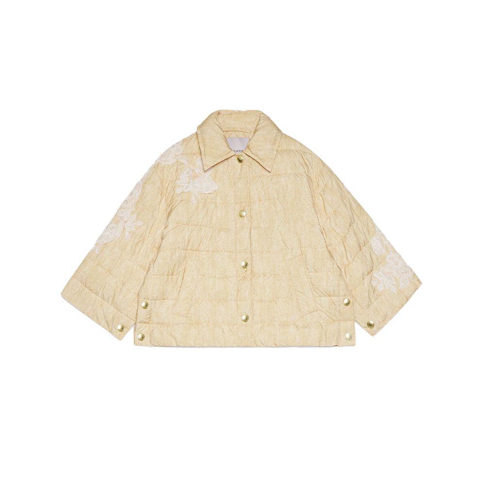 ERMANNO SCERVINO bež štepana jakna sa vezenim detaljima