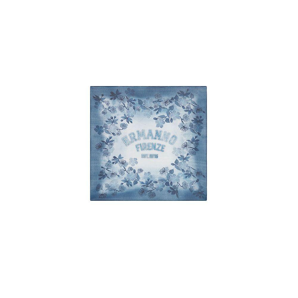 ERMANNO SCERVINO denim ženska marama sa cvjetnim printom