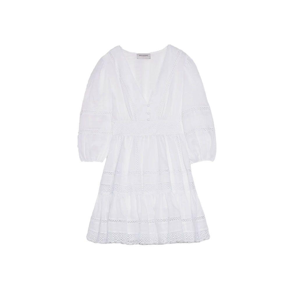 ERMANNO SCERVINO bijela haljina sa čipkanim detaljima