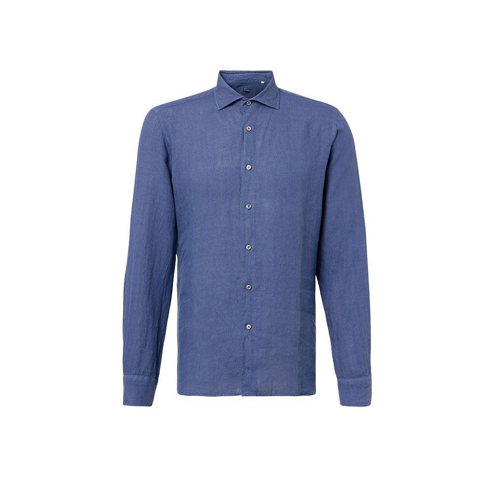 FEDELI teget muška lanena košulja