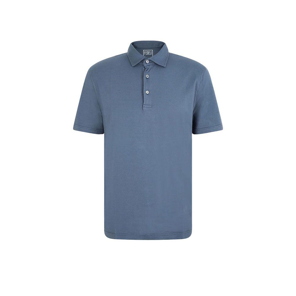 FEDELI polo modro plava muška majica