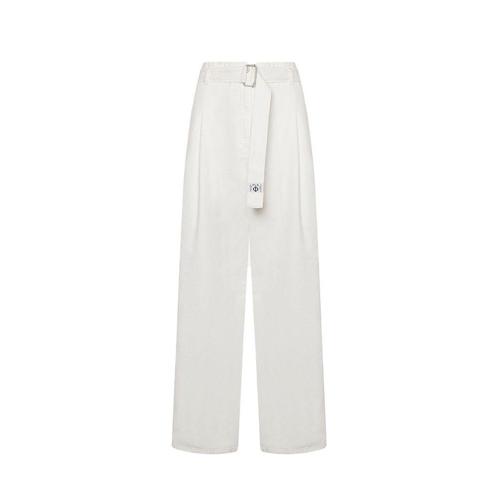 PHILOSOPHY bijele ženske široke pantalone sa pojasom
