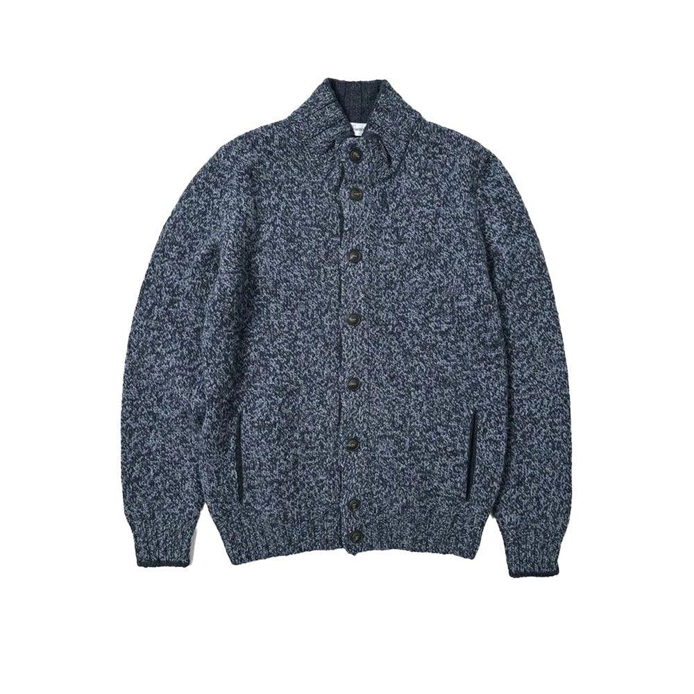 GRAN SASSO teget-plavi muški džemper sa kopčanjem na dugmad