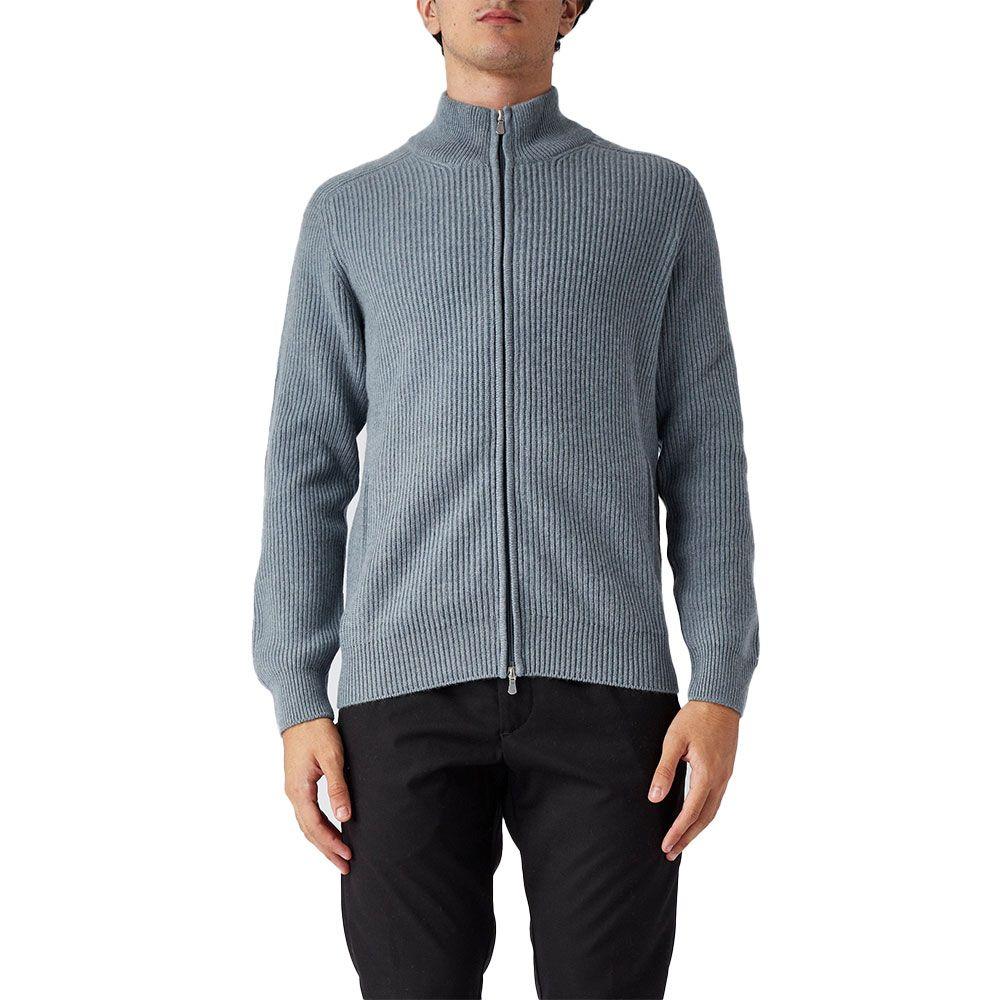 GRAN SASSO svijetlo plavi muški rebrasti džemper od kašmira