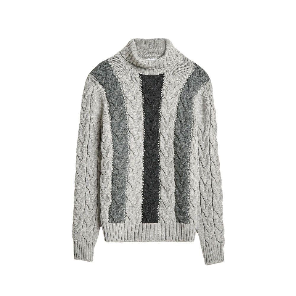 GRAN SASSO svijetlo siva muška rolka na pruge