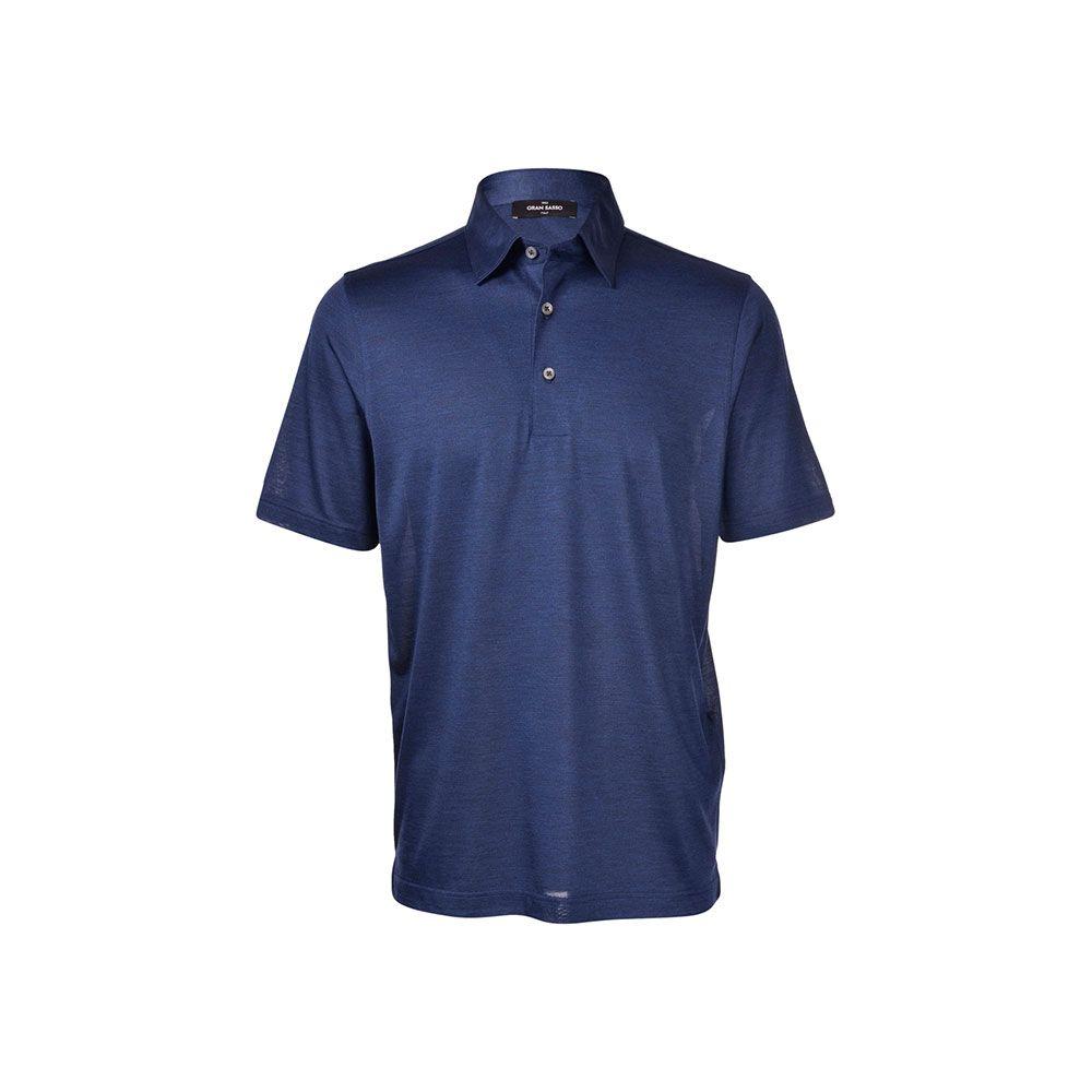 GRAN SASSO teget muška polo lanena majica