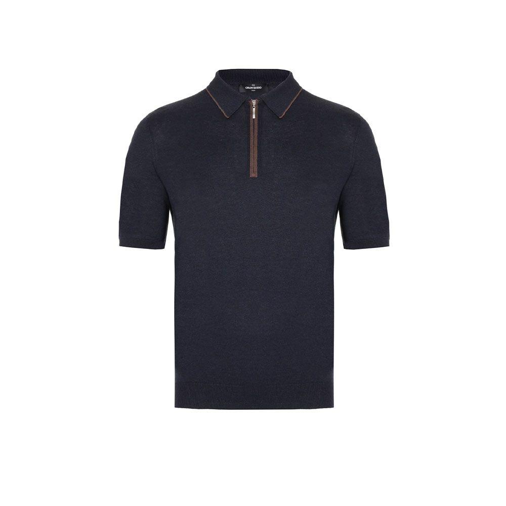 GRAN SASSO teget polo muška majica od svile