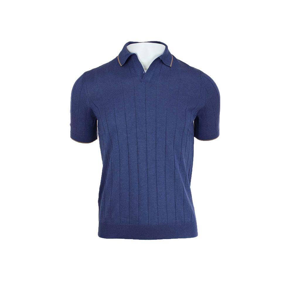 GRAN SASSO tamno plava polo muška majica od svile