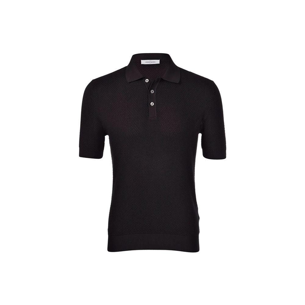 GRAN SASSO crna polo končana muška majica 