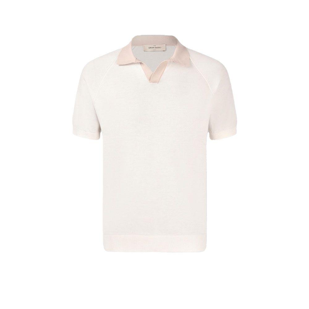 GRAN SASSO mliječno bijela polo muška majica od organskog pamuka
