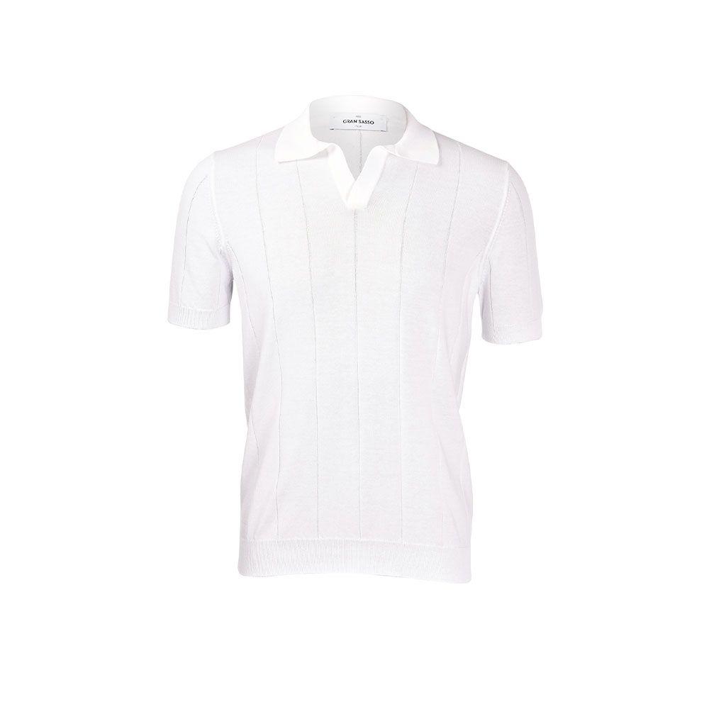 GRAN SASSO bijela polo muška rebrasta 