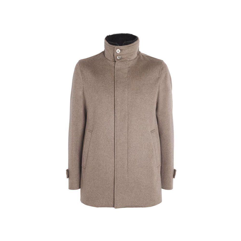 HERNO tamno bež muška jakna skriveno kopčanje