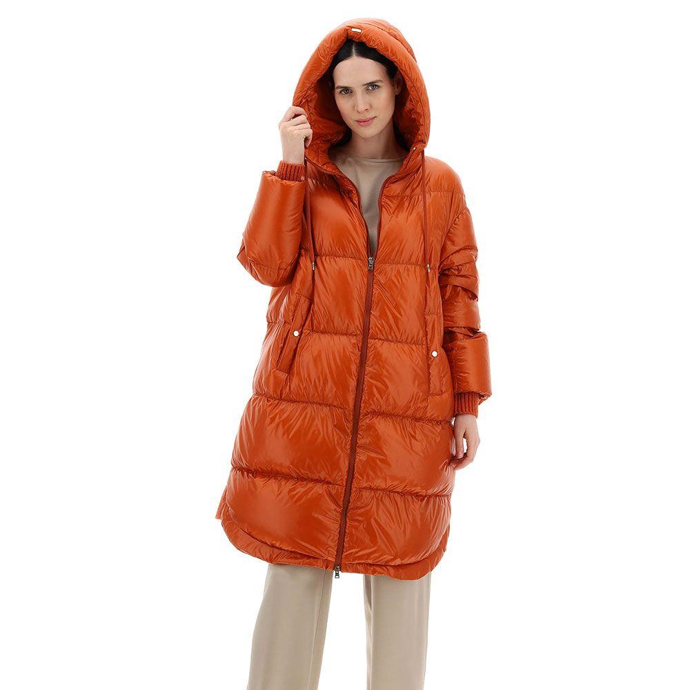 HERNO narandžasta ženska štepana jakna sa kapuljačom
