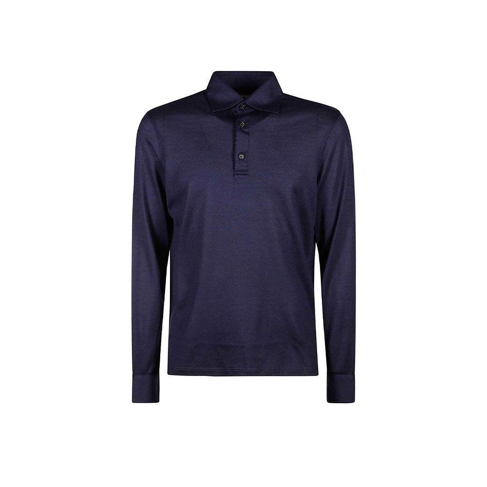 ISAIA teget polo muški džemper