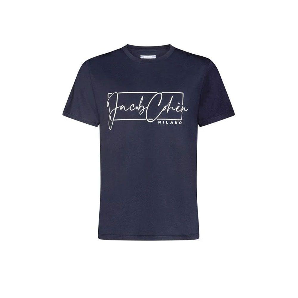 JACOB COHEN teget muška majica sa bijelim natpisom