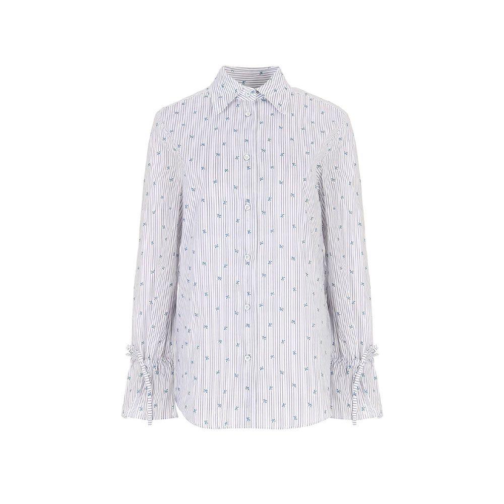 JACOB COHEN bijela prugasta ženska košulja sa cvjetnim paternom