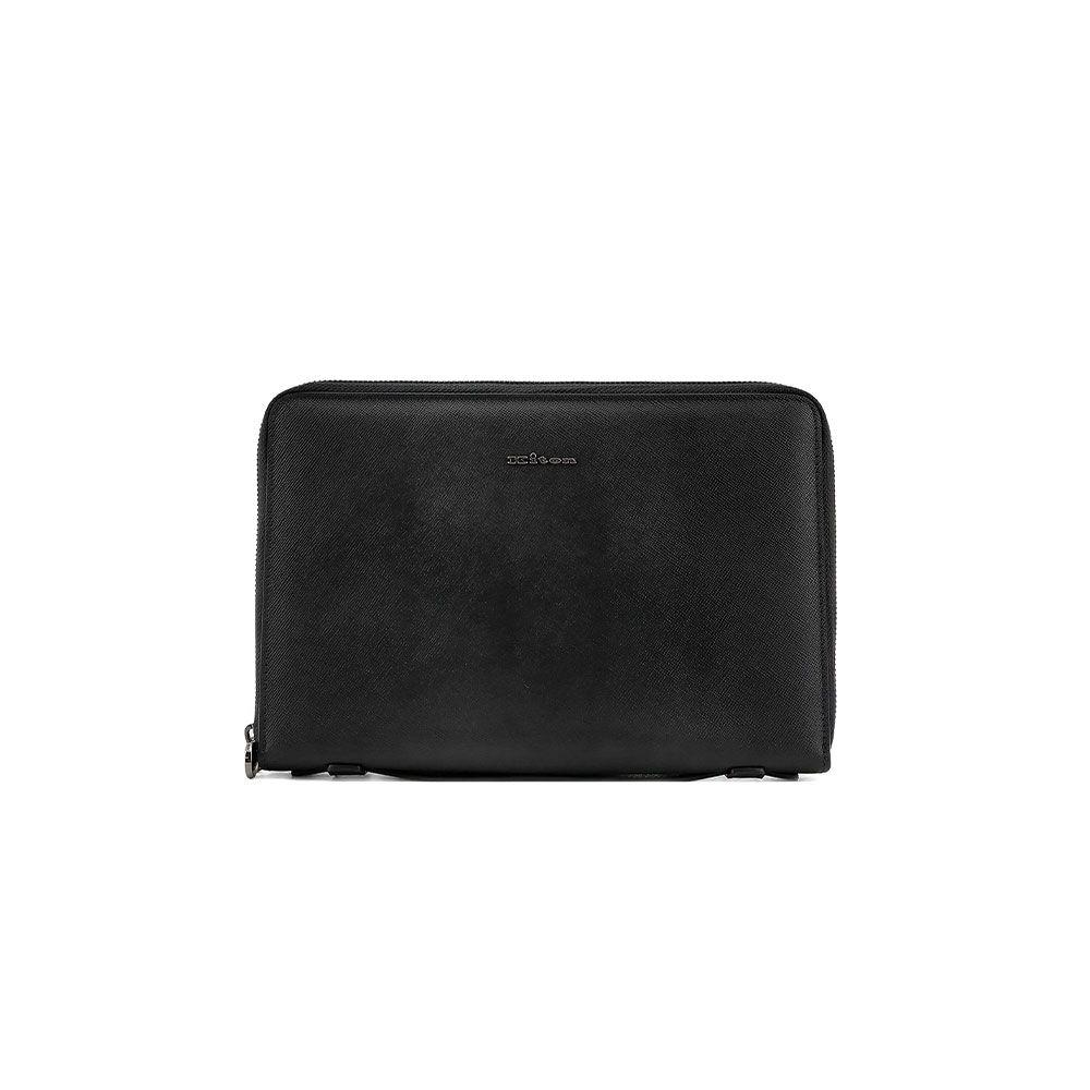 KITON crna muška torba sa dva rajfešlusa