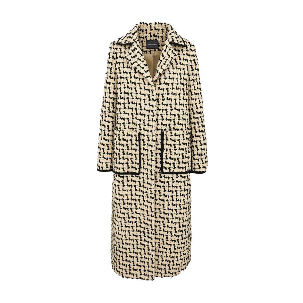 LORENA ANTONIAZZI bež ženski dugi kaput sa teksturom