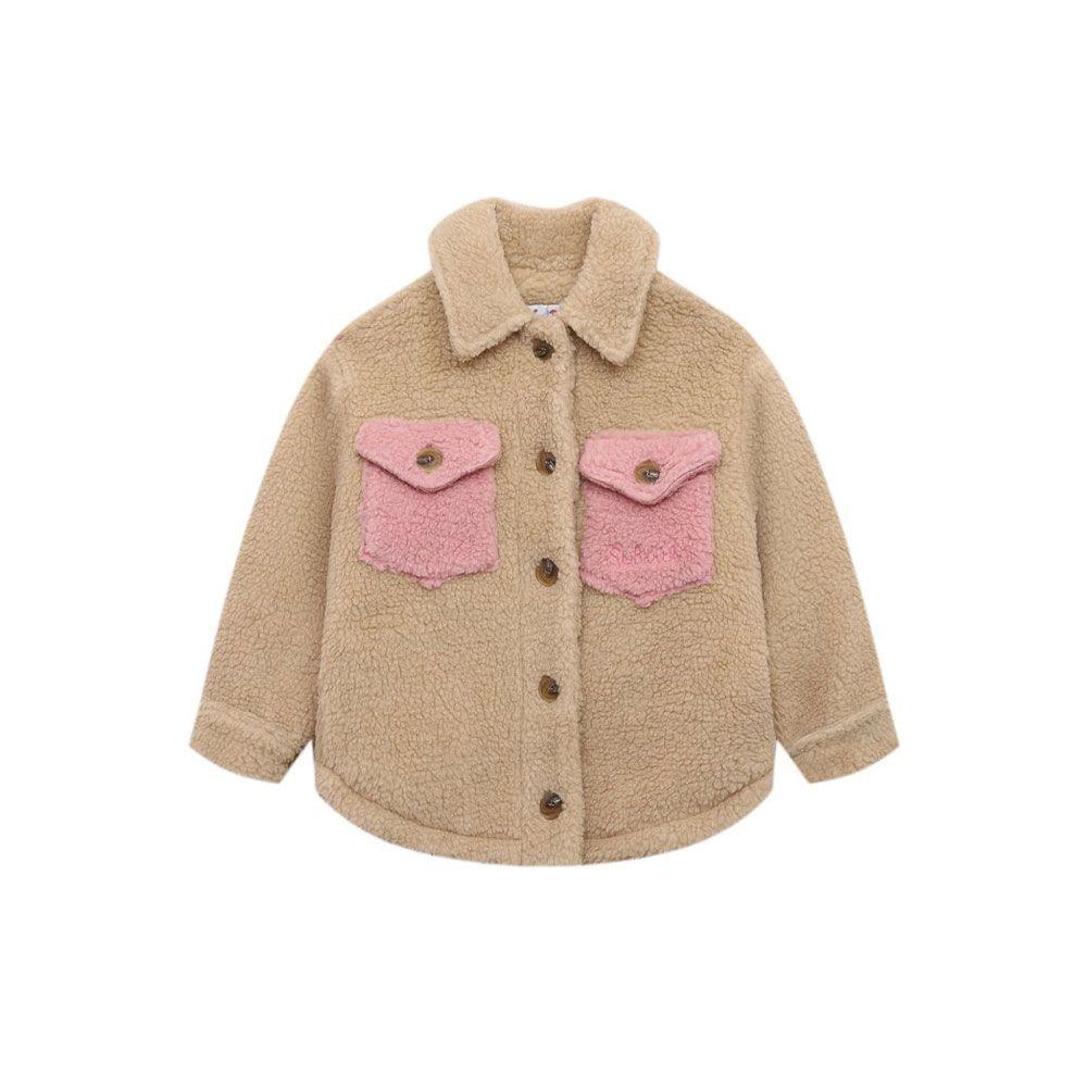 MC2 SAINT BARTH bež dječija jakna sa rozim džepovima