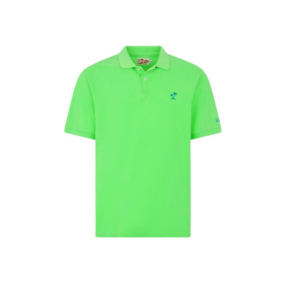 MC2 SAINT BARTH fluo-zelena polo muška majica sa izvezenom palmom