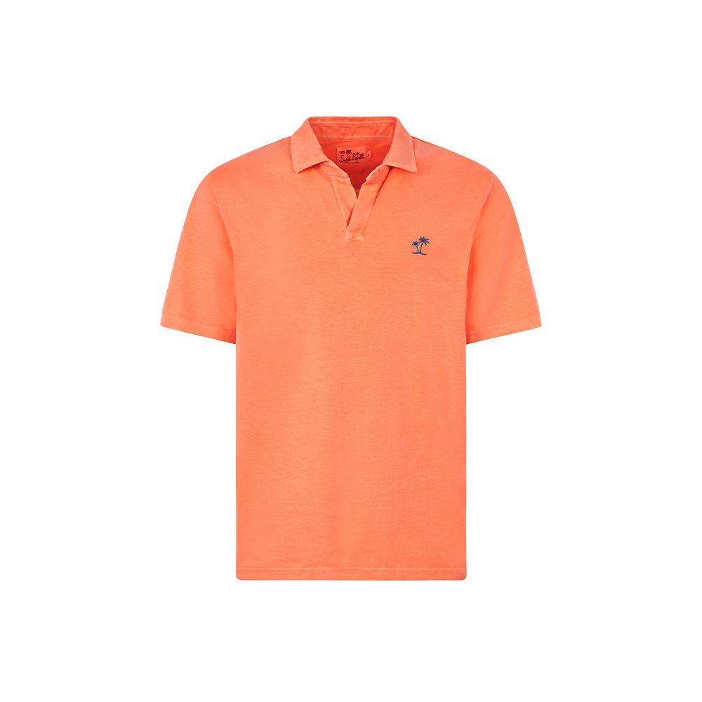MC2 SAINT BARTH fluo-narandžasta polo muška majica sa izvezenom palmom