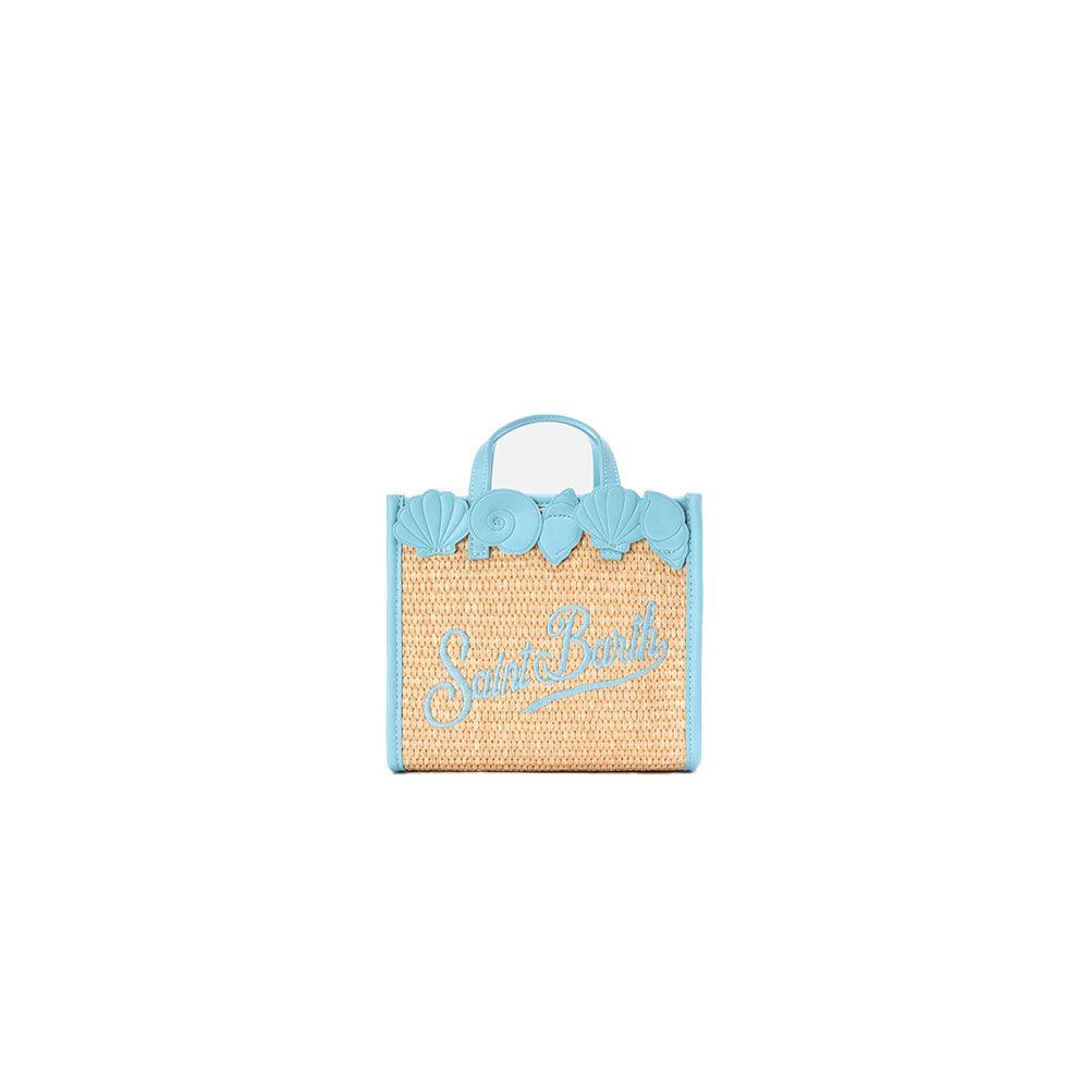 MC2 SAINT BARTH Vivian bež mini torba sa svijetloplavim detaljima