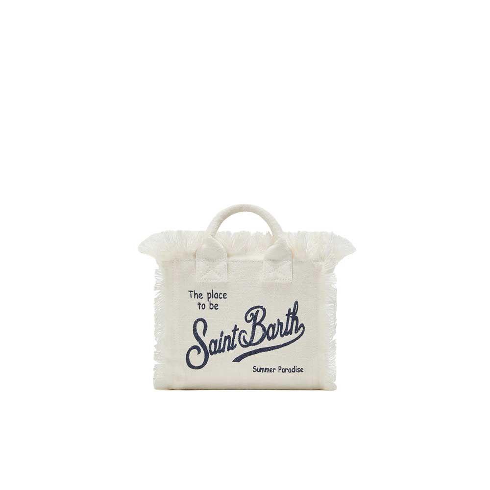MC2 SAINT BARTH Vanity Mini bijela lanena torba